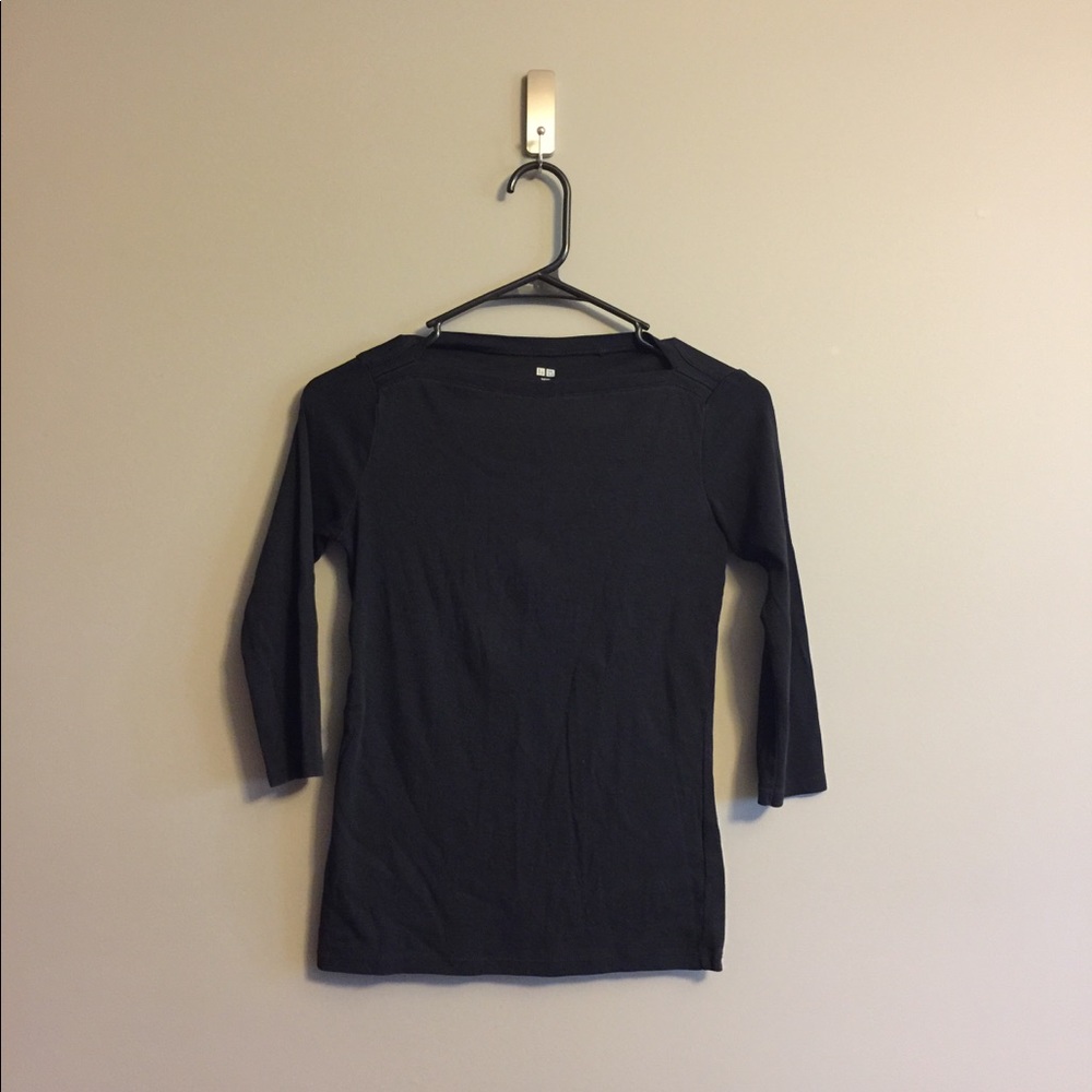 Uniqlo boat-neck supima cotton top